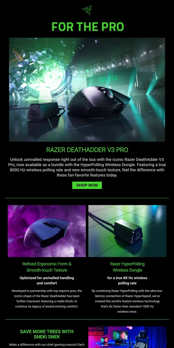 Email from Razer. Explore the Razer DeathAdder V3 Pro