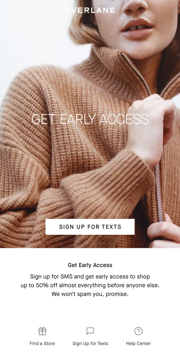 Email from Everlane. Get Exclusive Early Access to Our Black Friday Sale