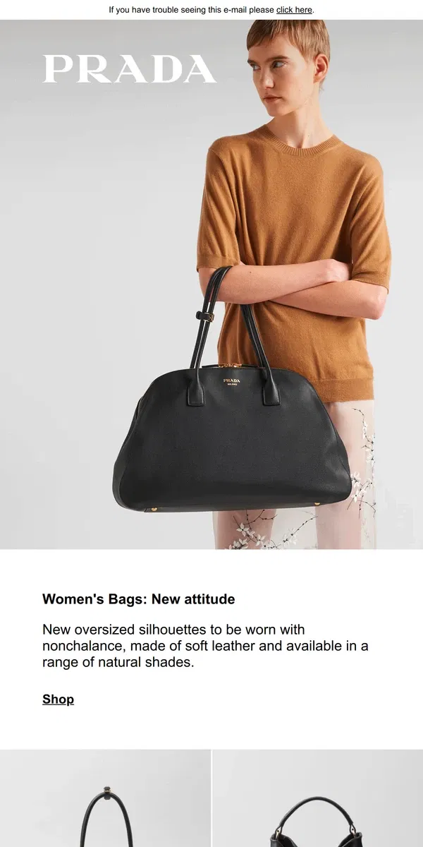 Email from Prada. Women's Bags: New attitude