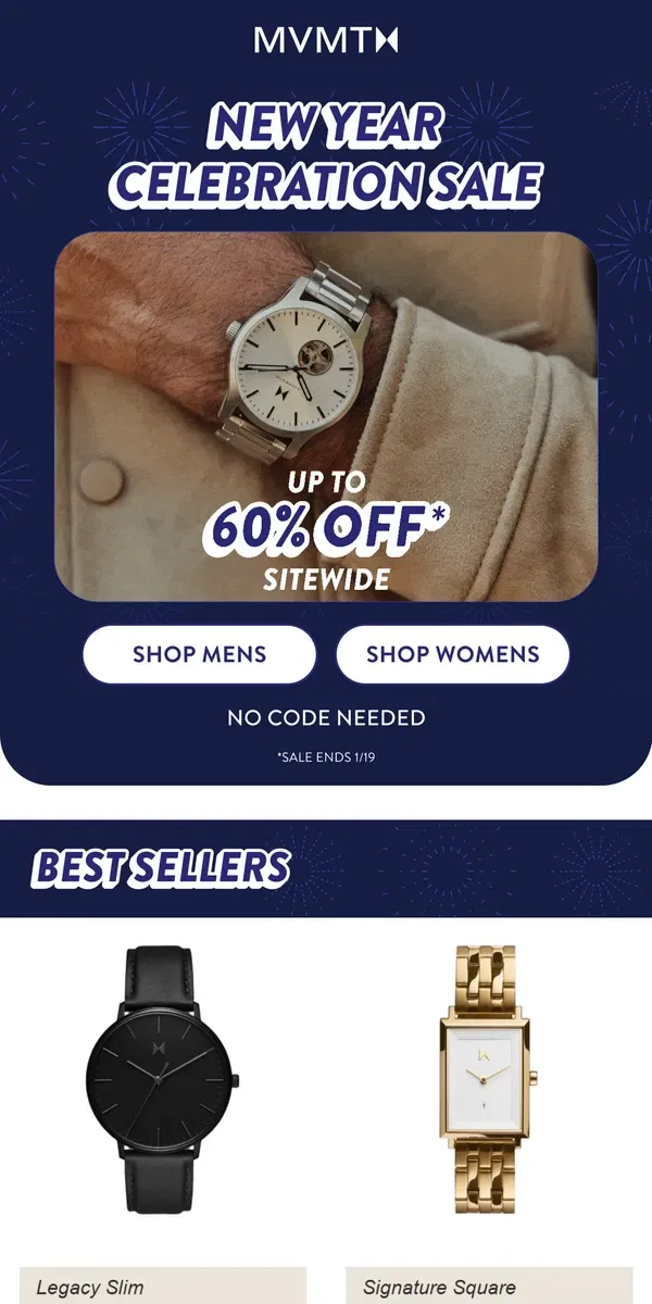 Email from MVMT. Up to 60% best selling designs