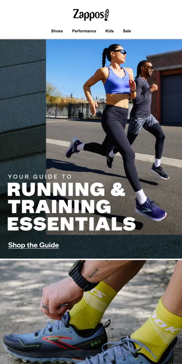 Email from Zappos. All Your Running & Training Essentials 🏃‍♀️🏋️‍♀️