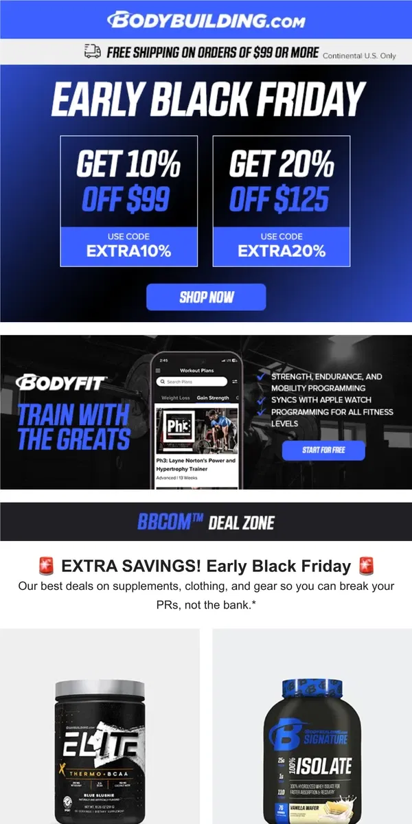 Email from Bodybuilding.com. 💪 Flexing BIG DEALS Right Now! + 3 Reasons Your Diet Isn't Working