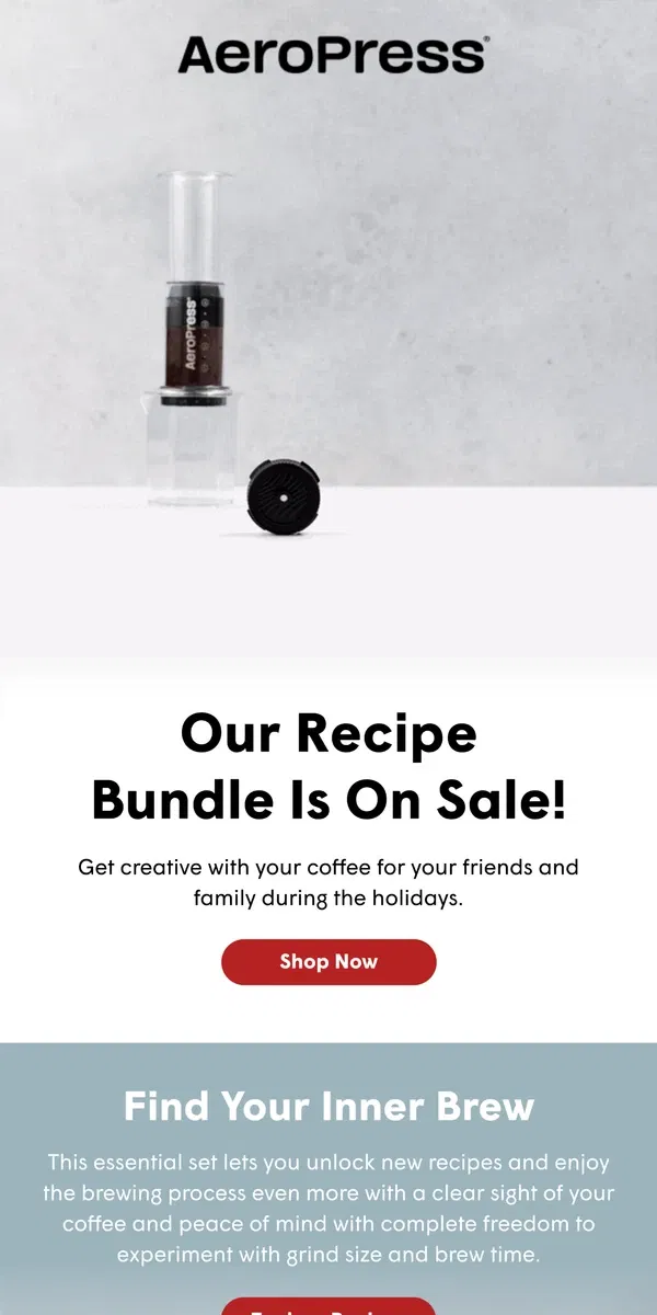 Email from AeroPress. 20% Off Our Best-Selling Bundle! 💥