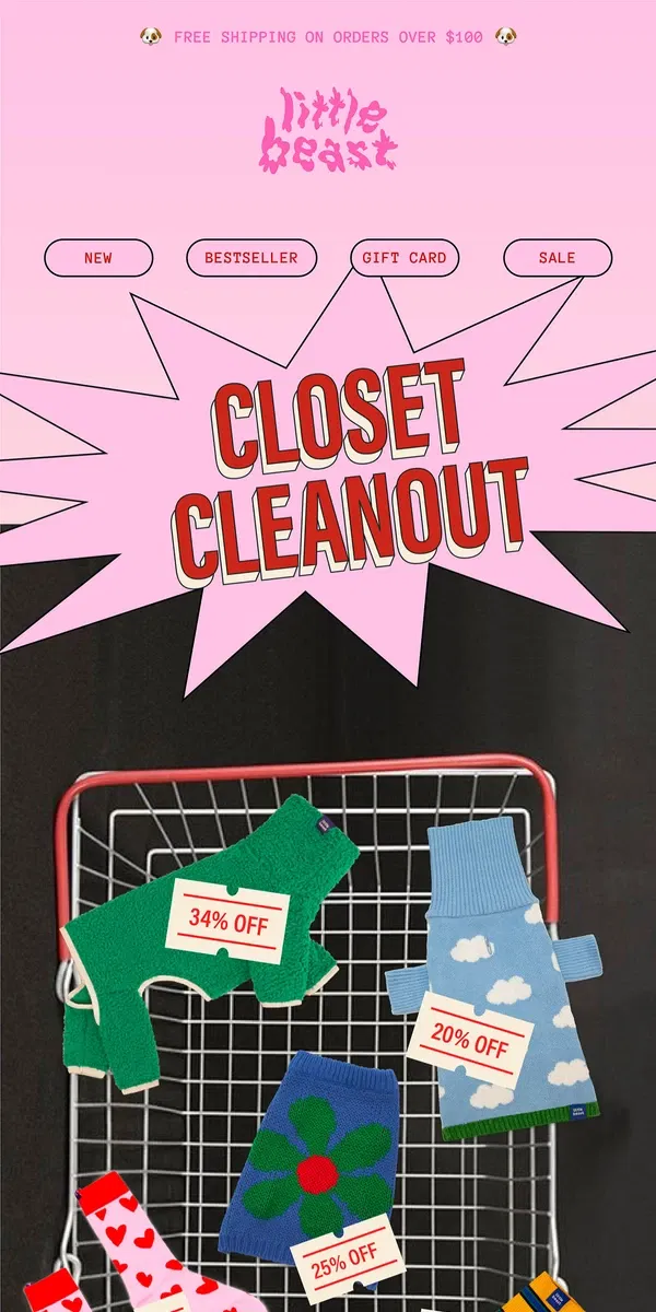 Email from Little Beast. Our Closet Cleanout Sale Starts Today