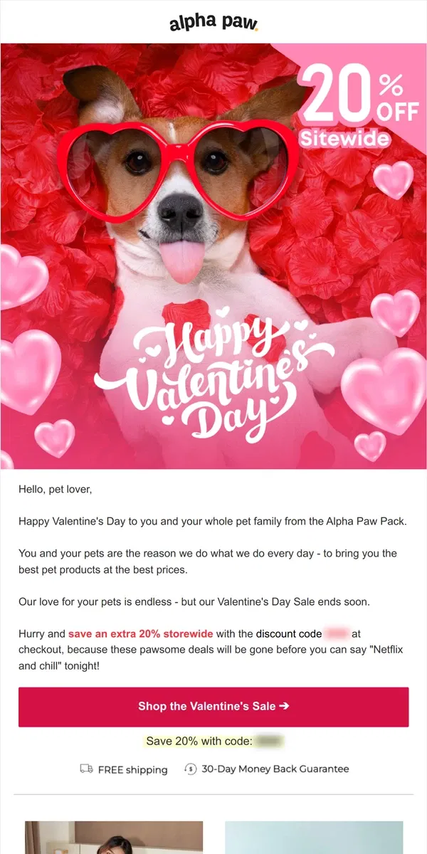 Email from Alpha Paw. ❤️ Happy Valentine's Day, Pet Parents!