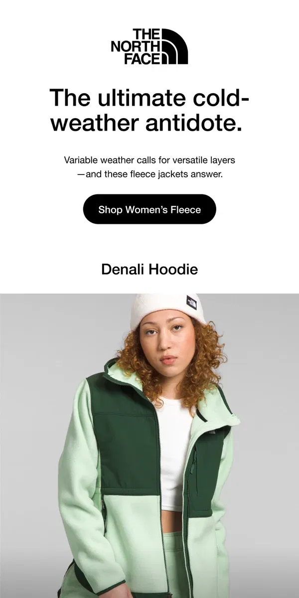 Email from The North Face. The 4 fleece jackets you need this season