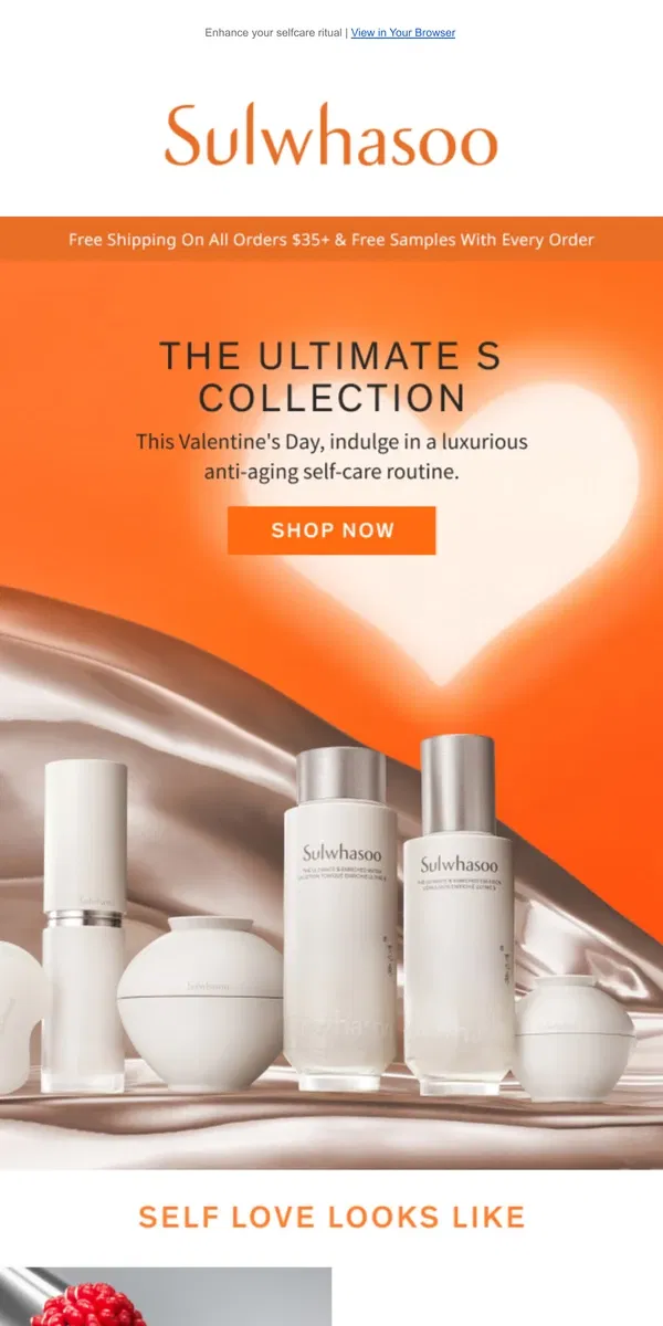 Email from Sulwhasoo. The Ultimate Valentine’s Day Gift: Self Love