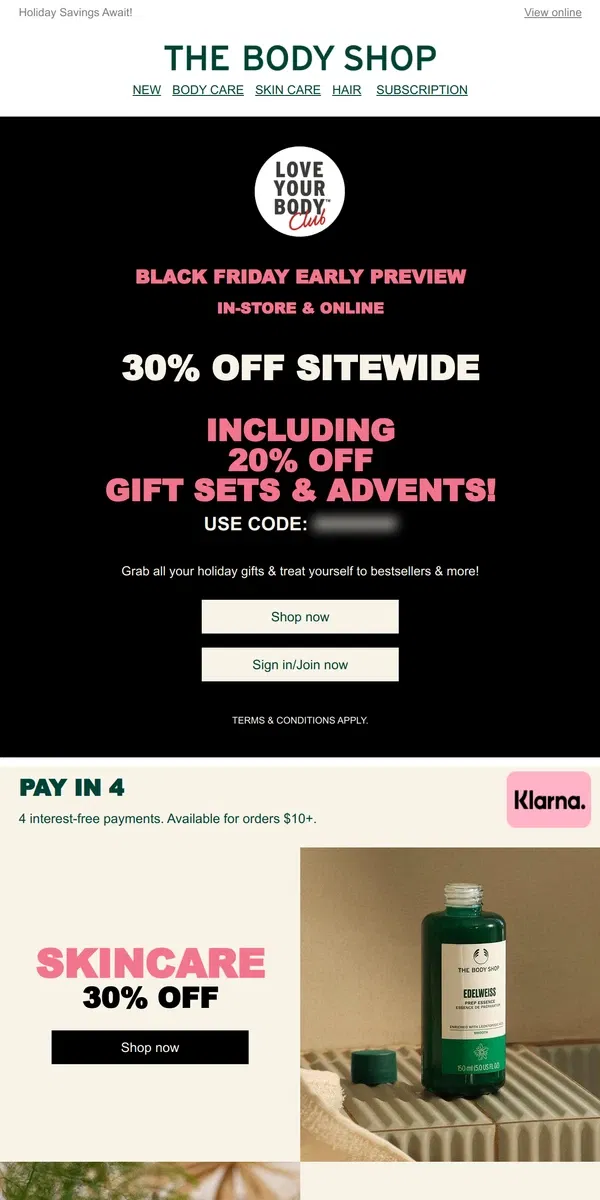 Email from The Body Shop. 30% Off Your Favorite Ranges, Let's Shop! 🎁