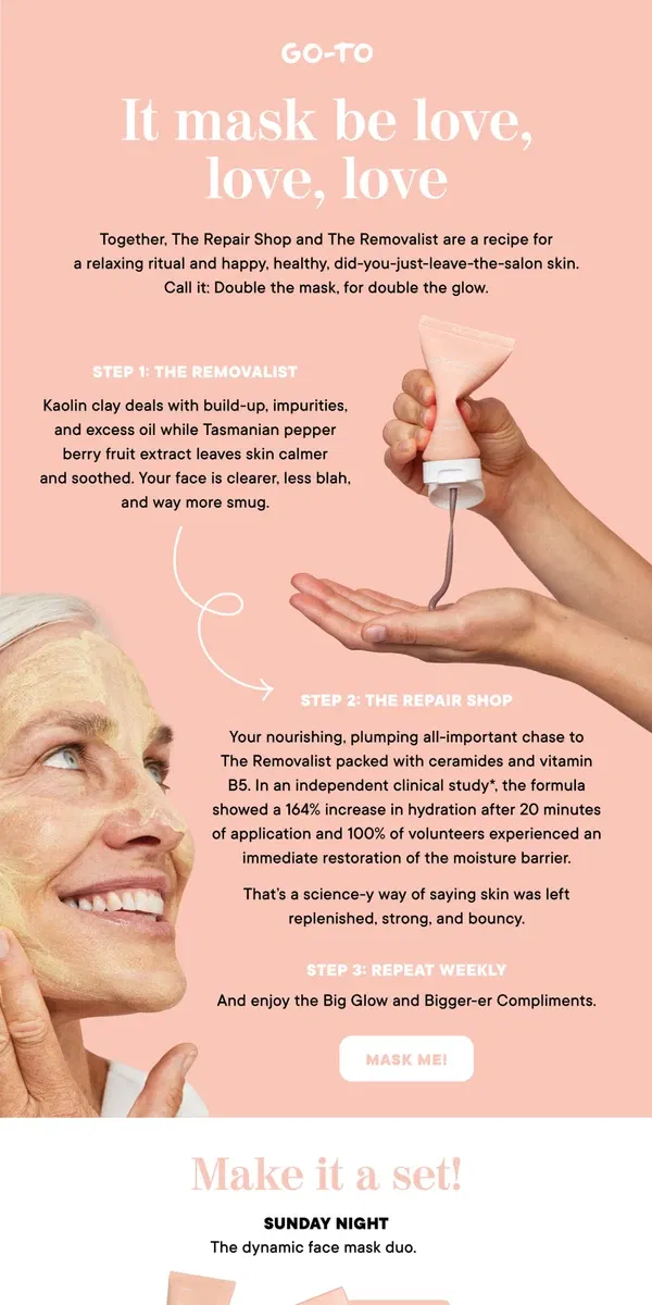 Email from Go-To Skin Care. Your 2-Step Glow