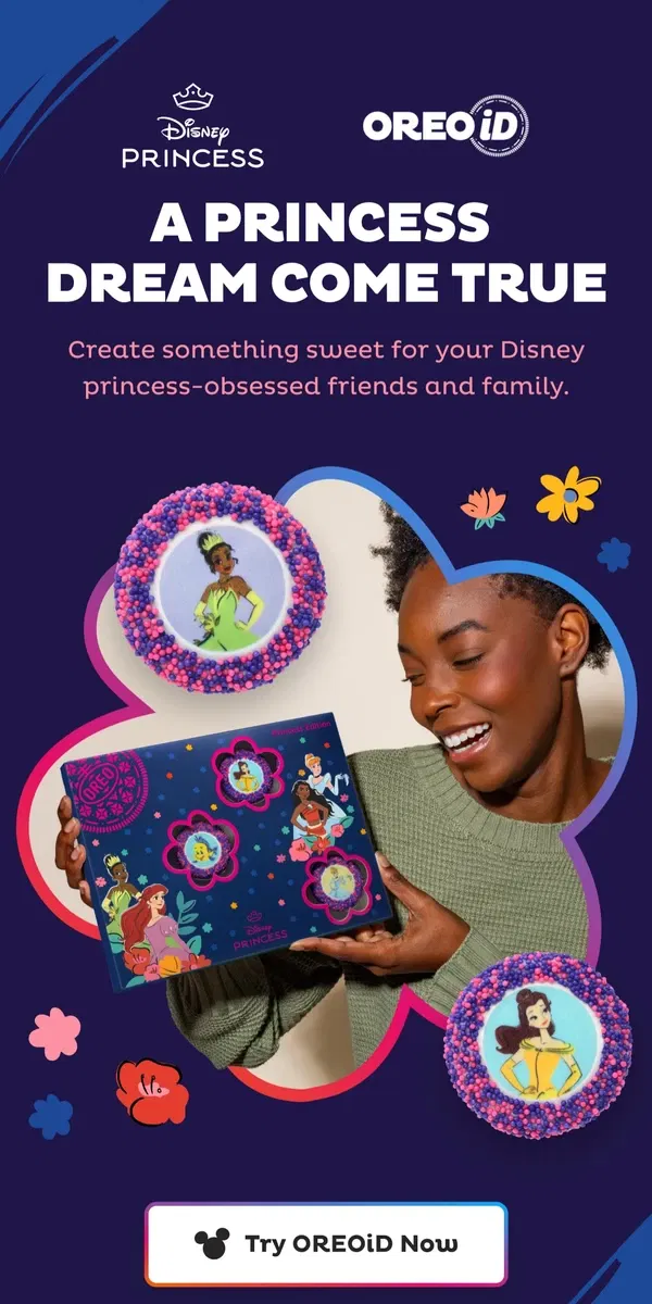 Email from OREO. NEW! Disney Princess OREOiD Collection