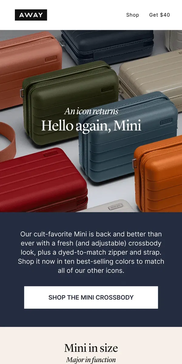 Email from Away. Our cult-favorite Minis are back!