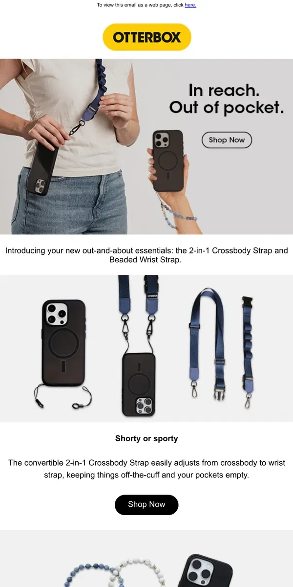 Email from OtterBox. Poised for action — new hands-free accessories