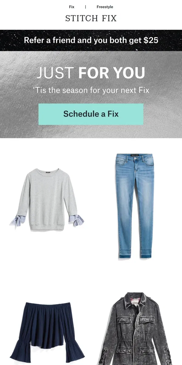 Email from Stitch Fix. Easy wardrobe upgrades