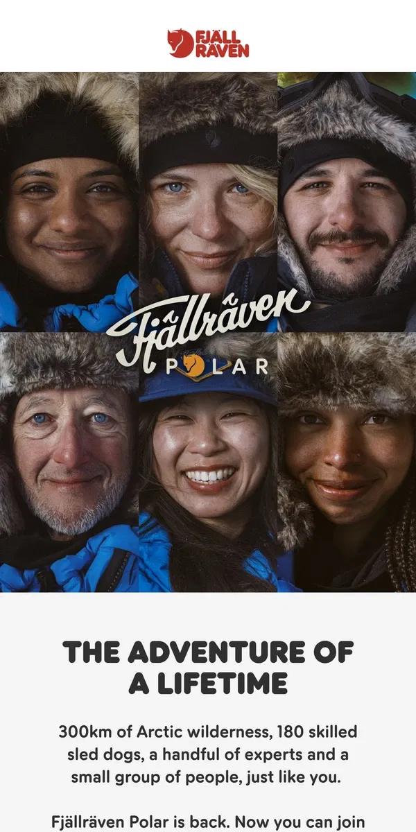 Email from Fjällräven. The journey to Fjällräven Polar 2025 begins