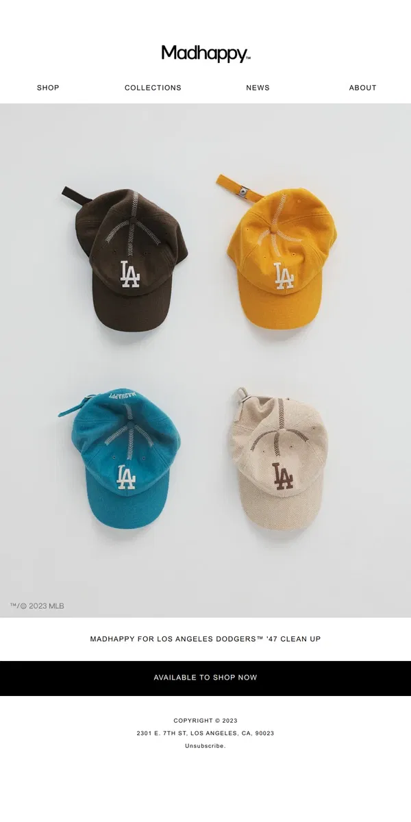 Email from Madhappy. Los Angeles Dodgers™ '47 CLEAN UP