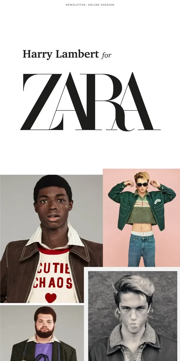 Email from Zara. HARRY LAMBERT for ZARA