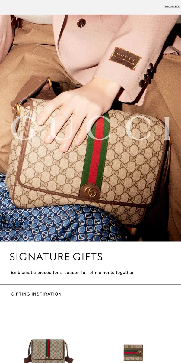 Email from GUCCI. Keeping It Classic