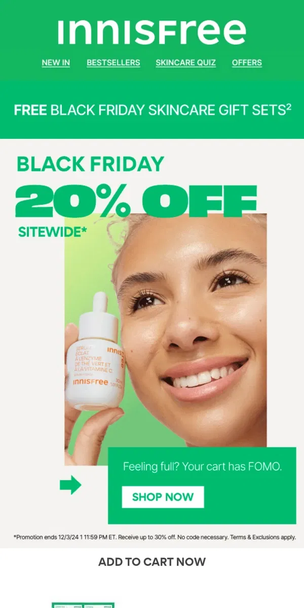 Email from innisfree. Want Dessert? Here’s Up to 30% OFF