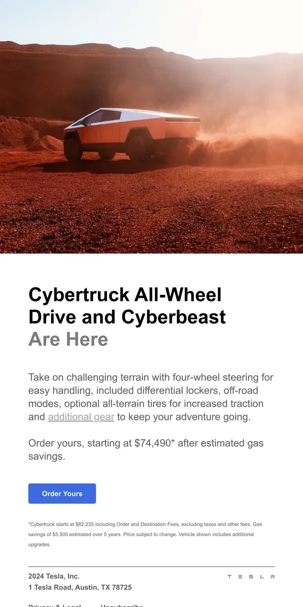 Email from Tesla. Meet Cybertruck