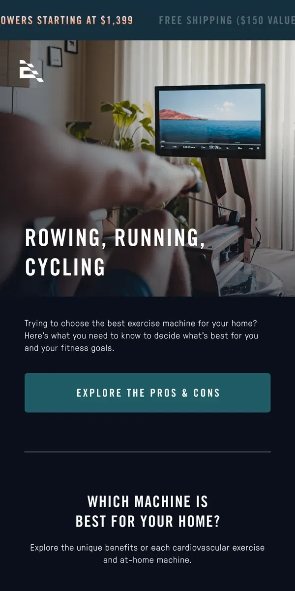 Email from Ergatta. Rowing, Running, or Cycling. Oh My!