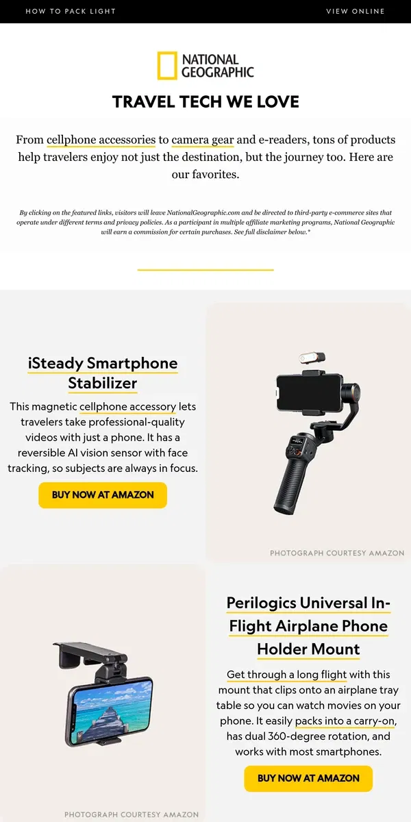 Email from National Geographic. The best travel tech and gadgets