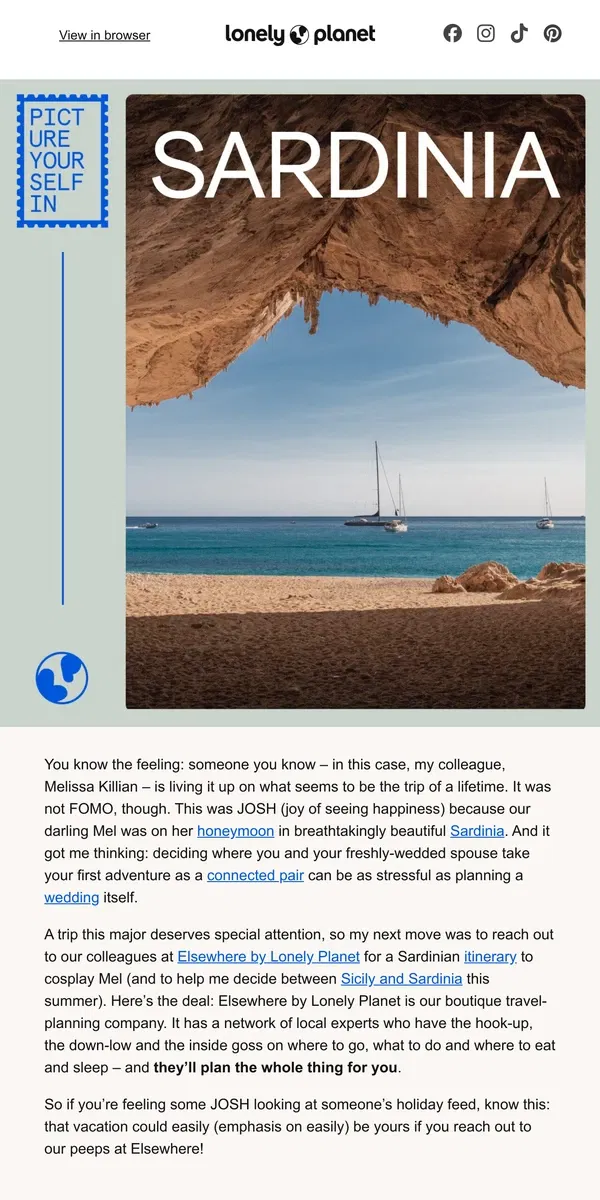 Email from Lonely Planet. Consider this unexpected Italian isle