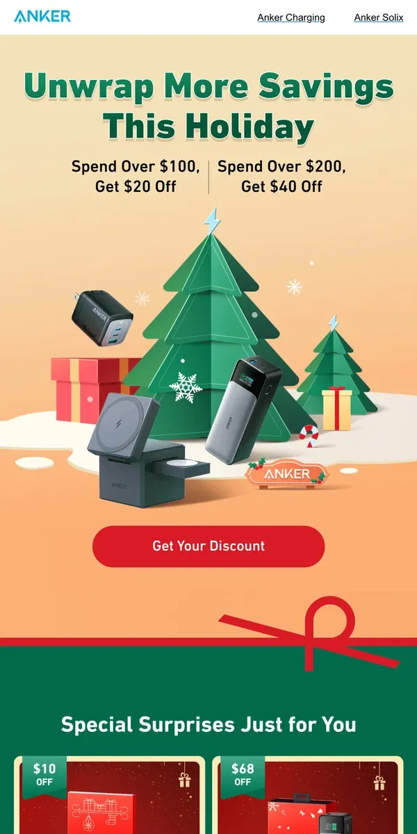 Email from Anker. 🎄 $40 Off Holiday Specials Inside!