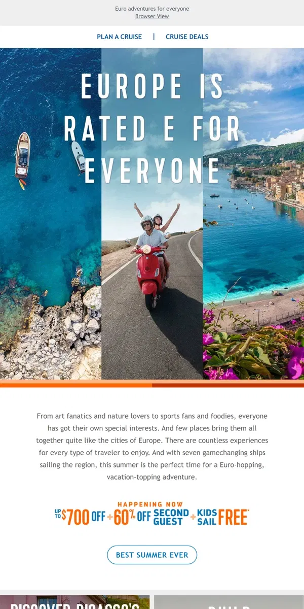 Email from Royal Caribbean. Whatever floats your boat – you’ll find it in Europe this Summer