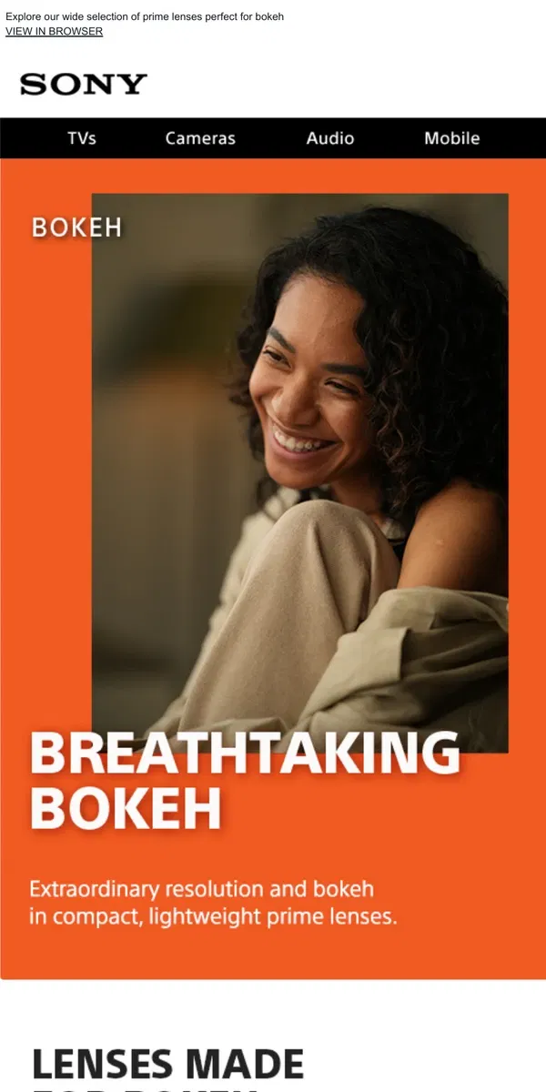 Email from Sony. Dreamy Bokeh Photography Is Just A Lens Away