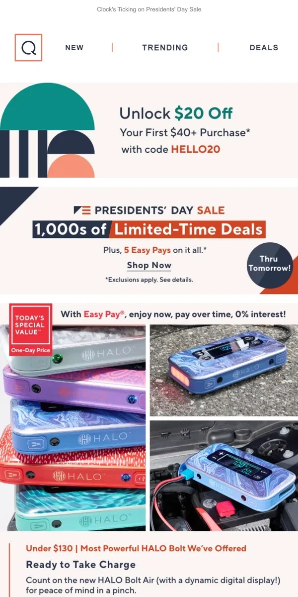 Email from QVC. New HALO Deal & 1,000s on Sale