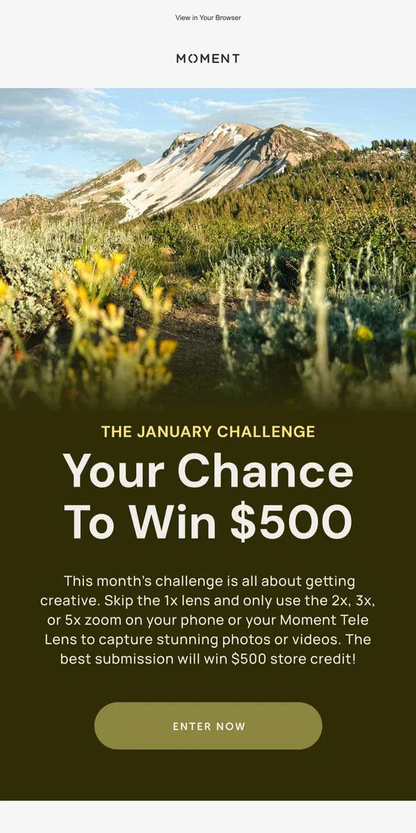 Email from Moment. Do You Want To Win $500 Store Credit?