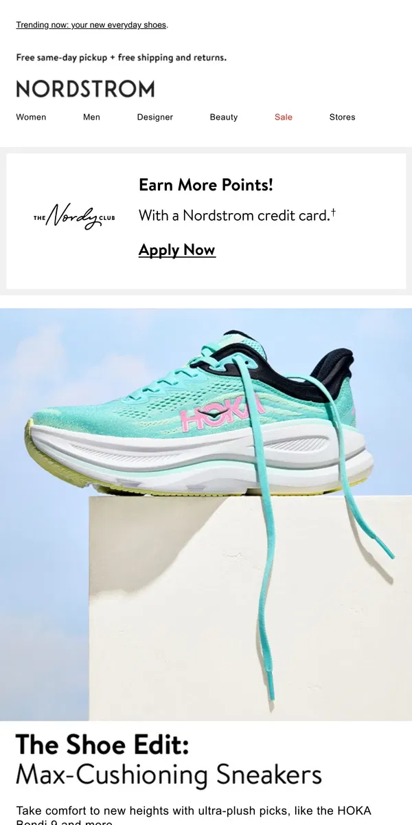 Email from Nordstrom. These sneakers take cushioning to the max 👟