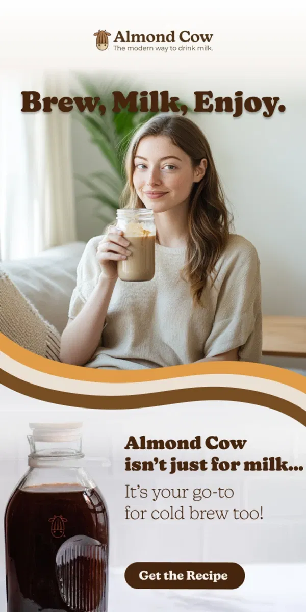 Email from Almond Cow. 🔥 Brew More, Save More – $40 Off Almond Cow This Labor Day