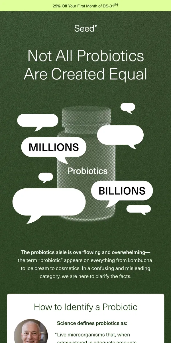 Email from Seed. Reclaiming probiotics for science.