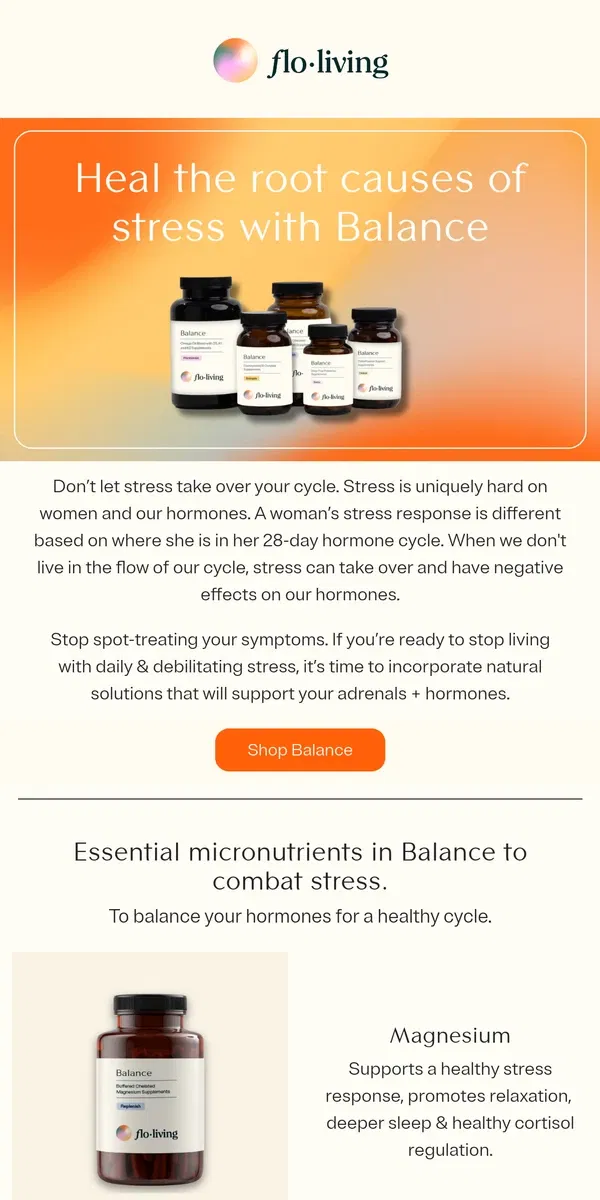 Email from FLO Living. You're not crazy. It's your hormones!