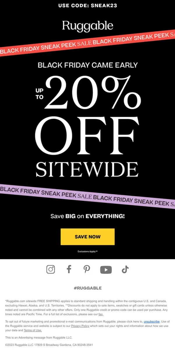 Email from Ruggable. Fwd: Your Sitewide Savings