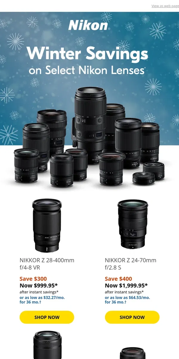 Email from Nikon. Discover the ideal lens for you.