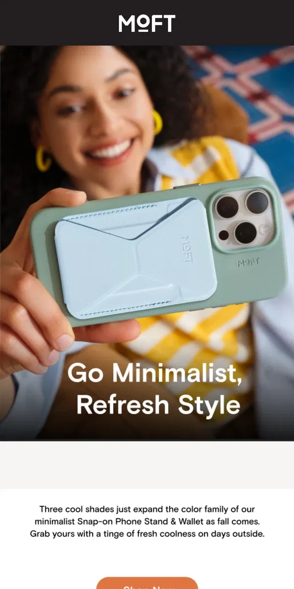 Email from MOFT. NEW! Cool Shades on Minimalist Stand & Wallet!