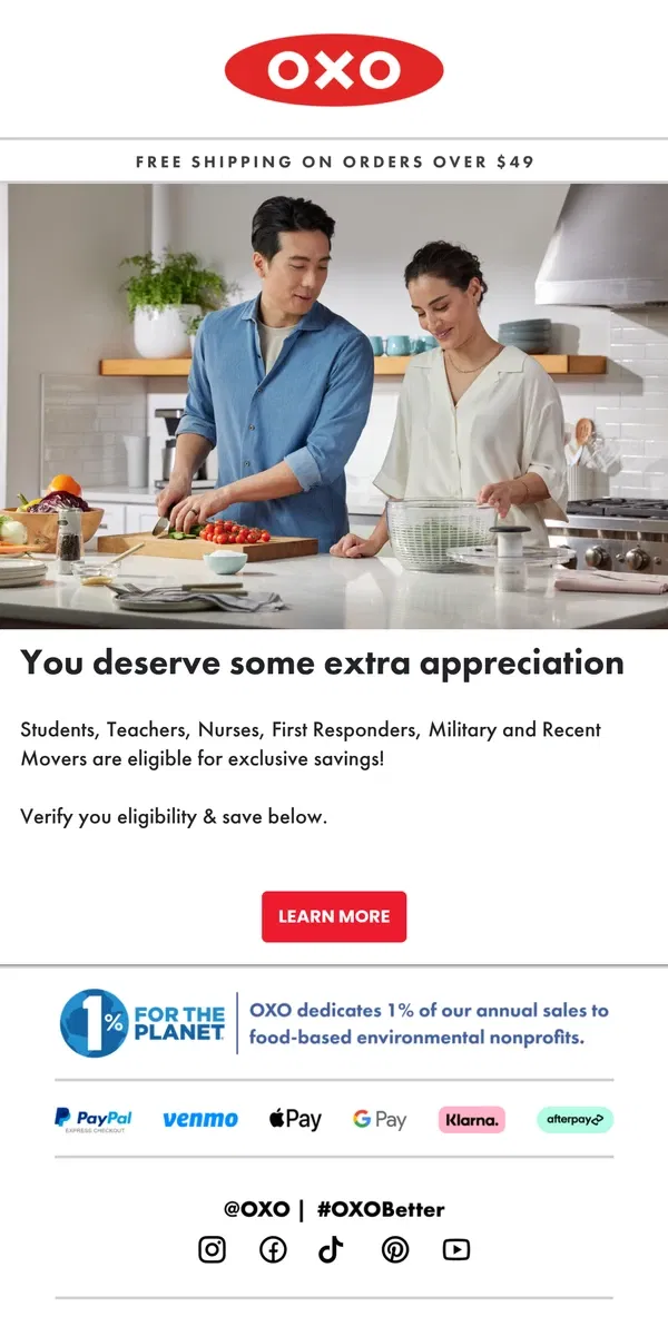 Email from OXO. Unlock your exclusive pro deals!