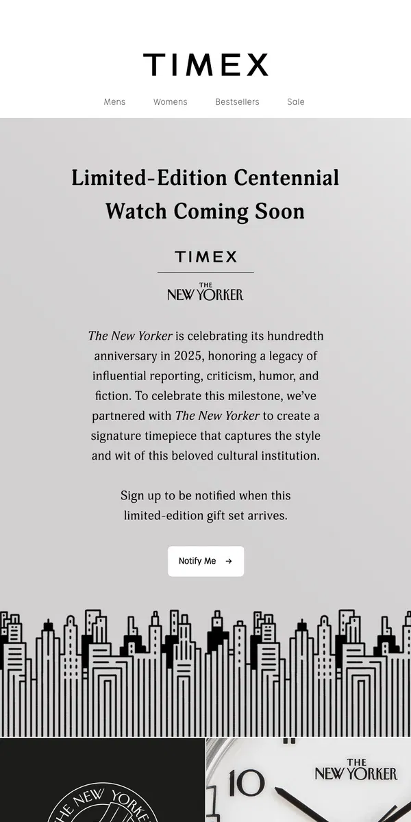 Email from Timex. Coming Soon: Timex | The New Yorker