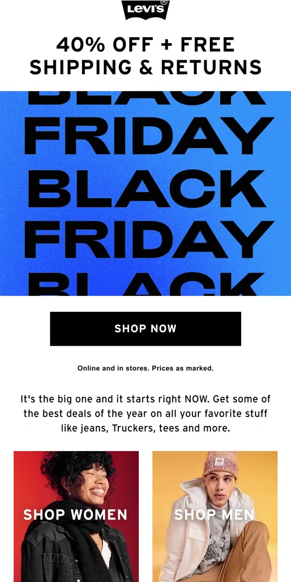 Email from Levi's. Black Friday came early this year