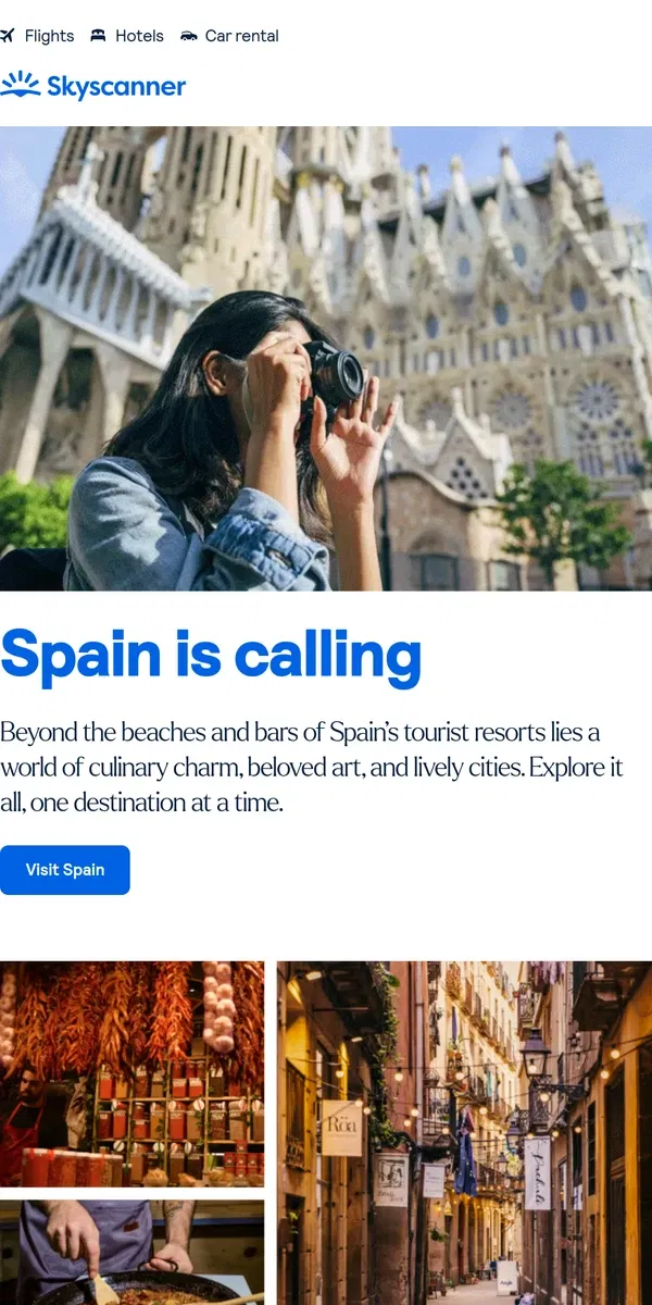 Email from Skyscanner. Spotlight on: Spain