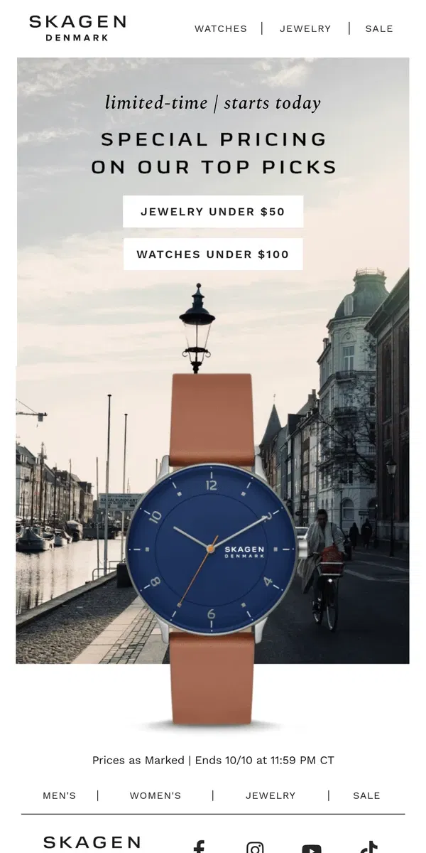 Email from Skagen. your best time to save starts now.