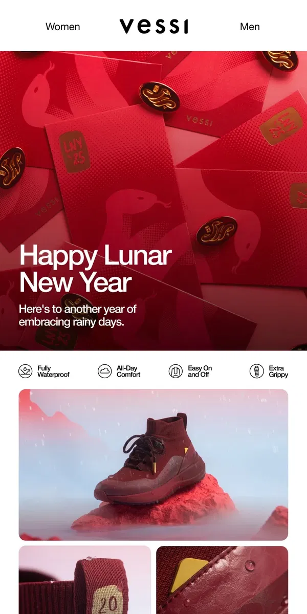 Email from Vessi. Happy Lunar New Year