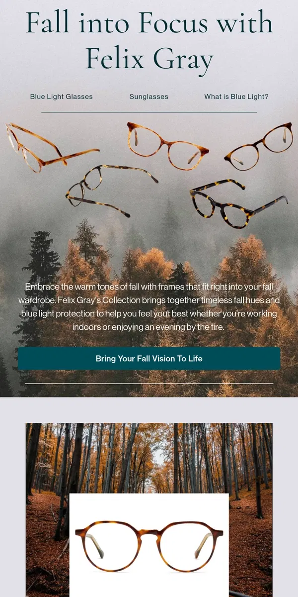 Email from Felix Gray. Step Into Fall with Style: Frames to Inspire Your Season