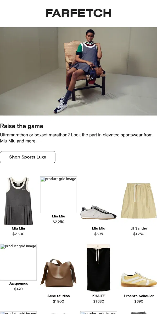 Email from FARFETCH. The new sports luxe