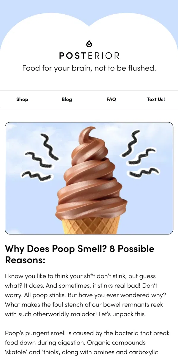 Email from TUSHY. Why does poop smell?