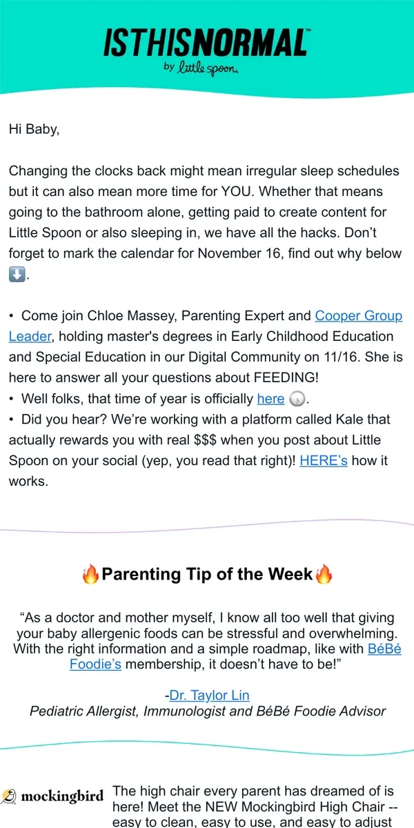 Email from Little Spoon. ⏰ Want to take advantage of your hour back? 