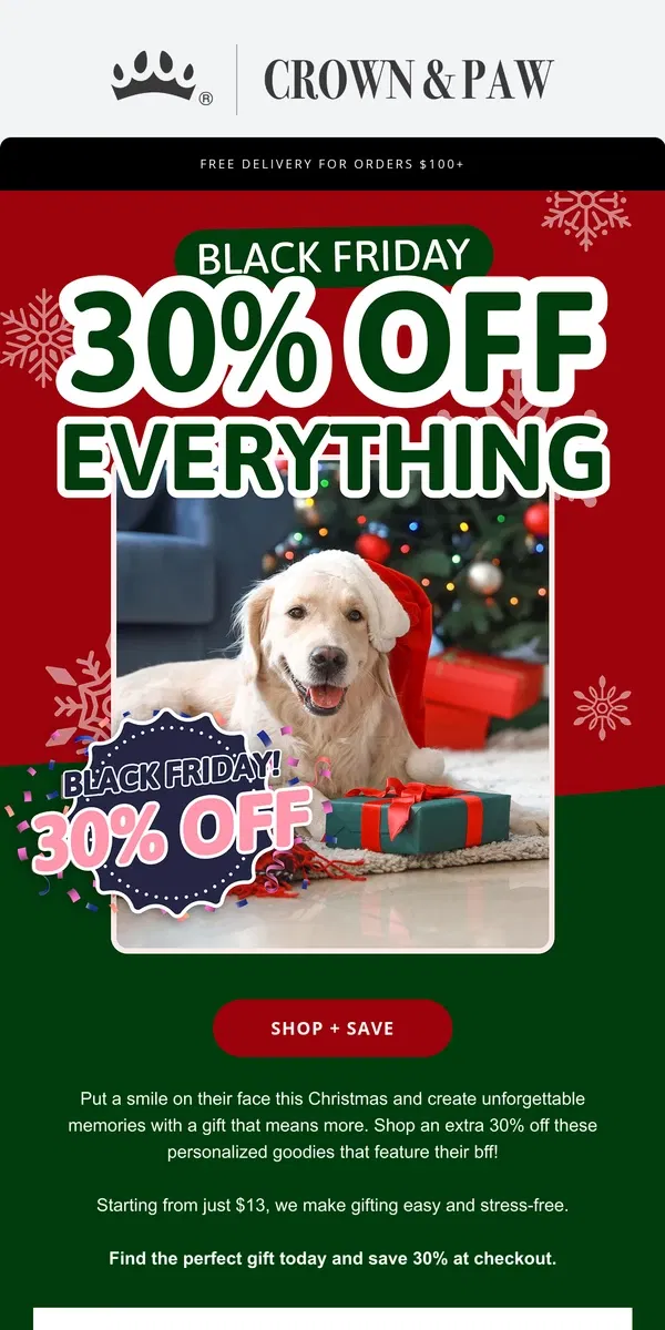 Email from Crown & Paw. Did you miss these Black Friday finds earlier?