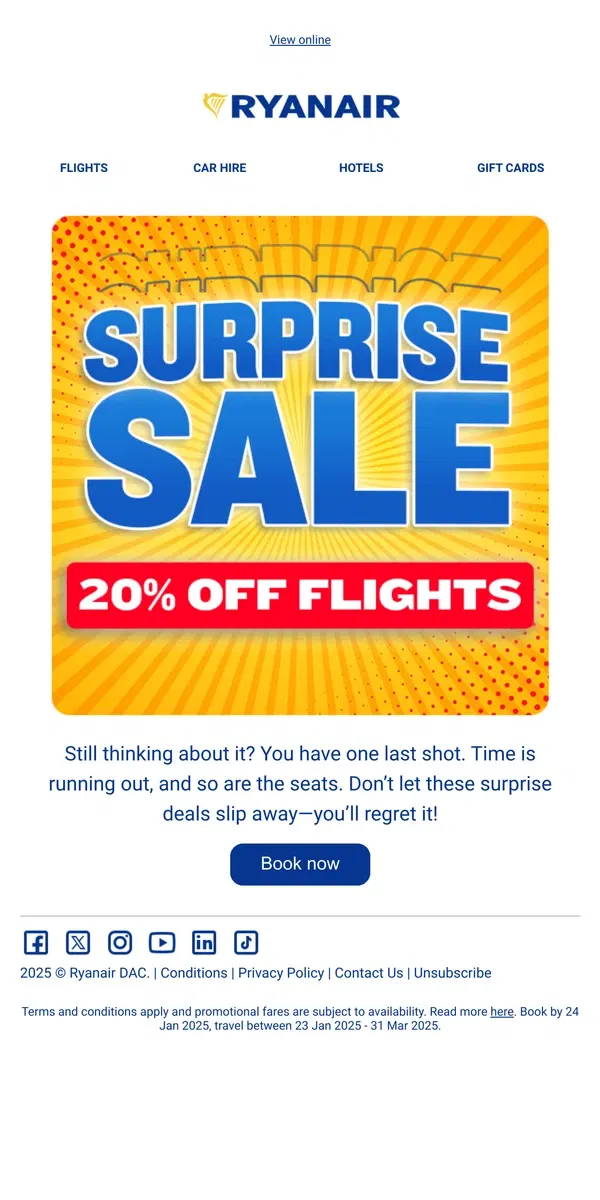 Email from Ryanair. Last call!! 📣